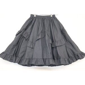 Kate Schorer Co. Womens Whimsygoth Black Ruffled Tiered Skirt Small